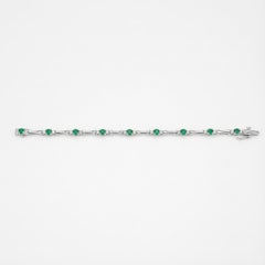 Bracciale con smeraldo naturale e diamanti da 1,90 carati in oro bianco 14k