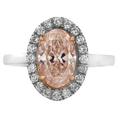 Exclusive 1.90 Carat Natural Fancy Yellowish Pink Diamond Ring Certified by HRD 