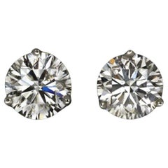 1.90 Ct Natural Round Brilliant Cut Diamond Stud Earrings White Gold