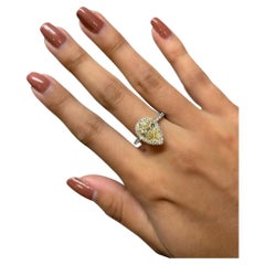 1.90 ct Natural Yellow Diamond Halo Ring
