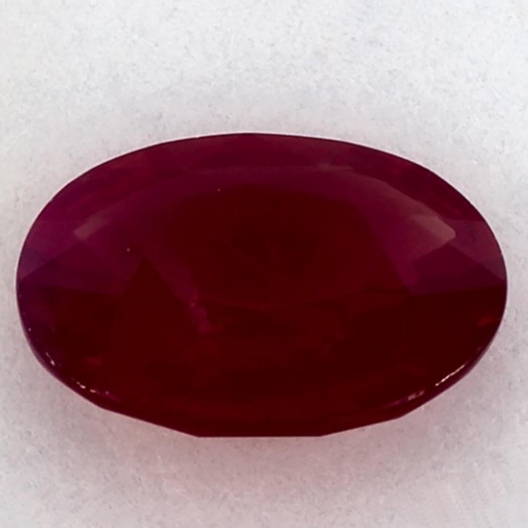 1.90 Ct Ruby Oval Loose Gemstone In New Condition For Sale In Fort Lee, NJ