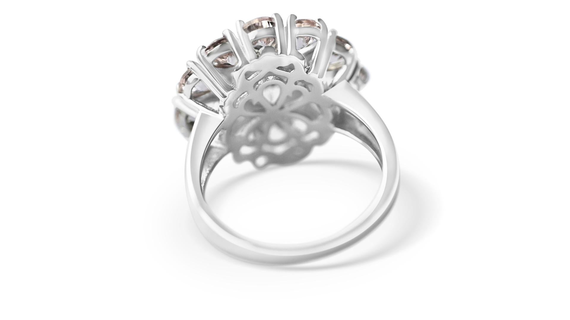 1,90 Karat Tansanit Ring 925 Sterlingsilber Rhodium Platin Mode Ringe (Art déco) im Angebot