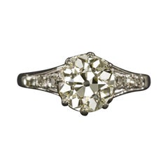 1,90 Ct VS2 Anello di fidanzamento con diamante vecchio taglio europeo Art Deco Solitaire