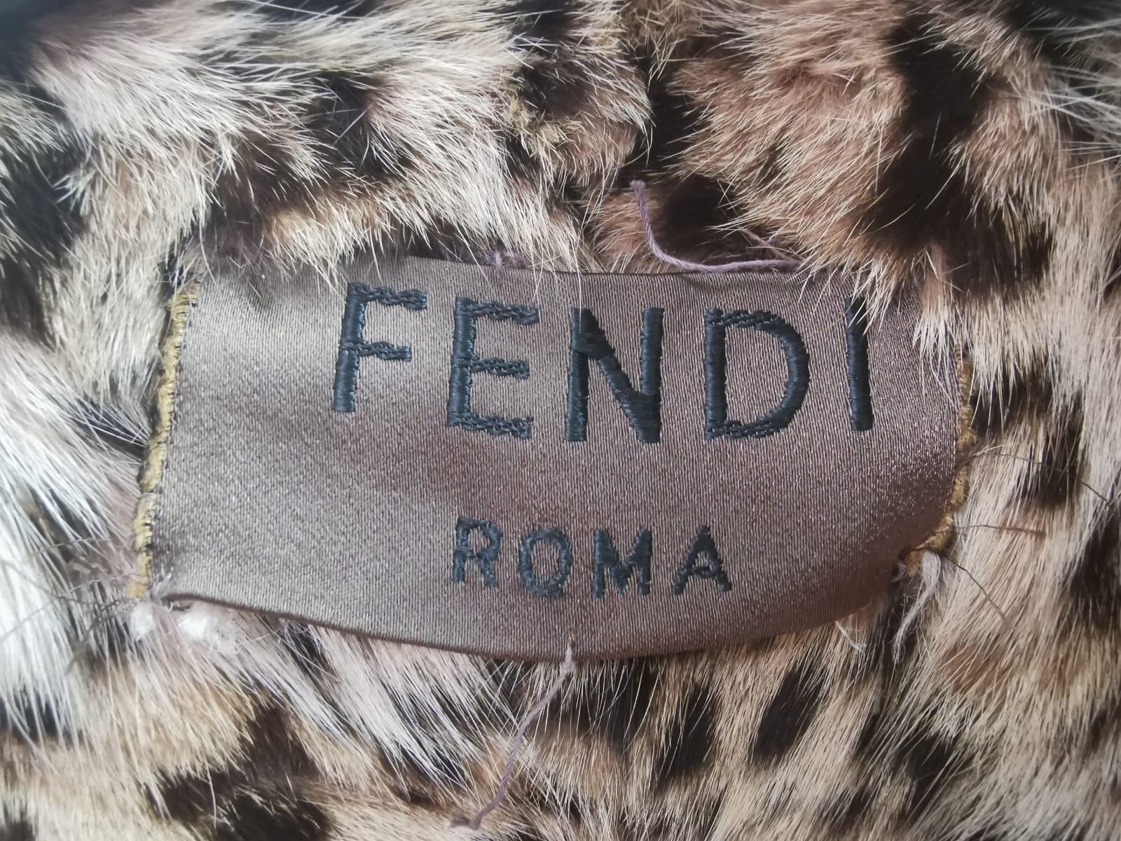 190 Fendi coat with lynx bob cat fur linning size 10 For Sale 3