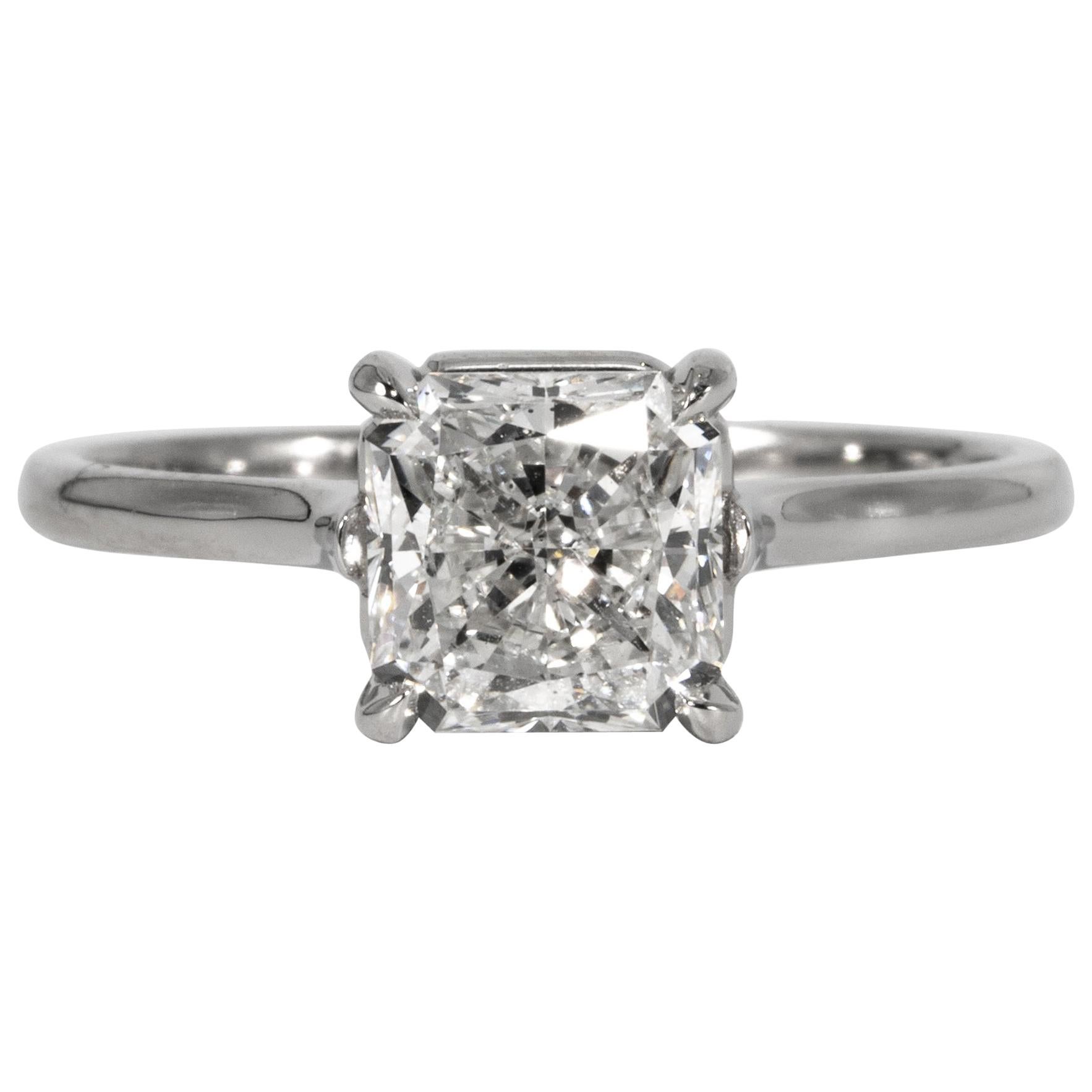 1.90 Radiant cut Diamond Engagement Ring GIA G SI1 in 18K, by The Diamond Oak