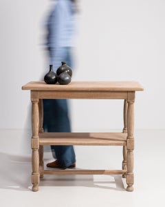 1900-1909 France Bleached Oak Bleached Oak Two-Tier Side Table