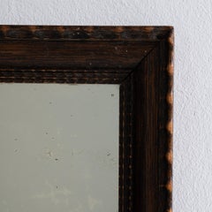 1900-1909 France Deep Ebony Black Carved Ebonized Wall Mirror