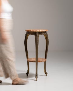 1900-1909 France Deep Ebony Black Marble-Top Gueridon Table