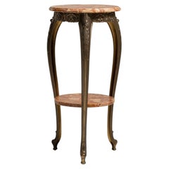 1900-1909 France Deep Ebony Black Marble-Top Gueridon Table