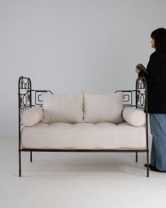 1900-1909 France Rich Wrought Iron Wrought Iron Daybed With Cushions