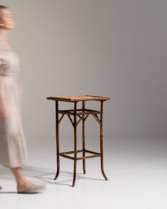 1900-1909 France Warm Honey Bamboo Faux-Bamboo Side Table