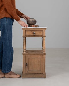 1900-1909 France Weathered Honey Oak Carved Oak Washstand