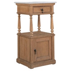 1900-1909 France Weathered Honey Oak Carved Oak Washstand