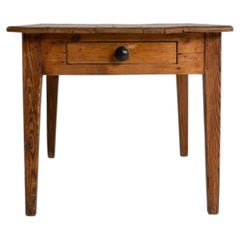 1900-1909 Scandinavia Warm Honey Oak Oak Side Table With Drawer