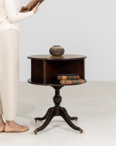 1900-1909 United Kingdom Rich Mahogany Drum-Form Mahogany Side Table