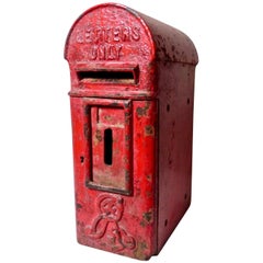 Antique 1900-1910 Cast Iron English Royal Mail Letter Box