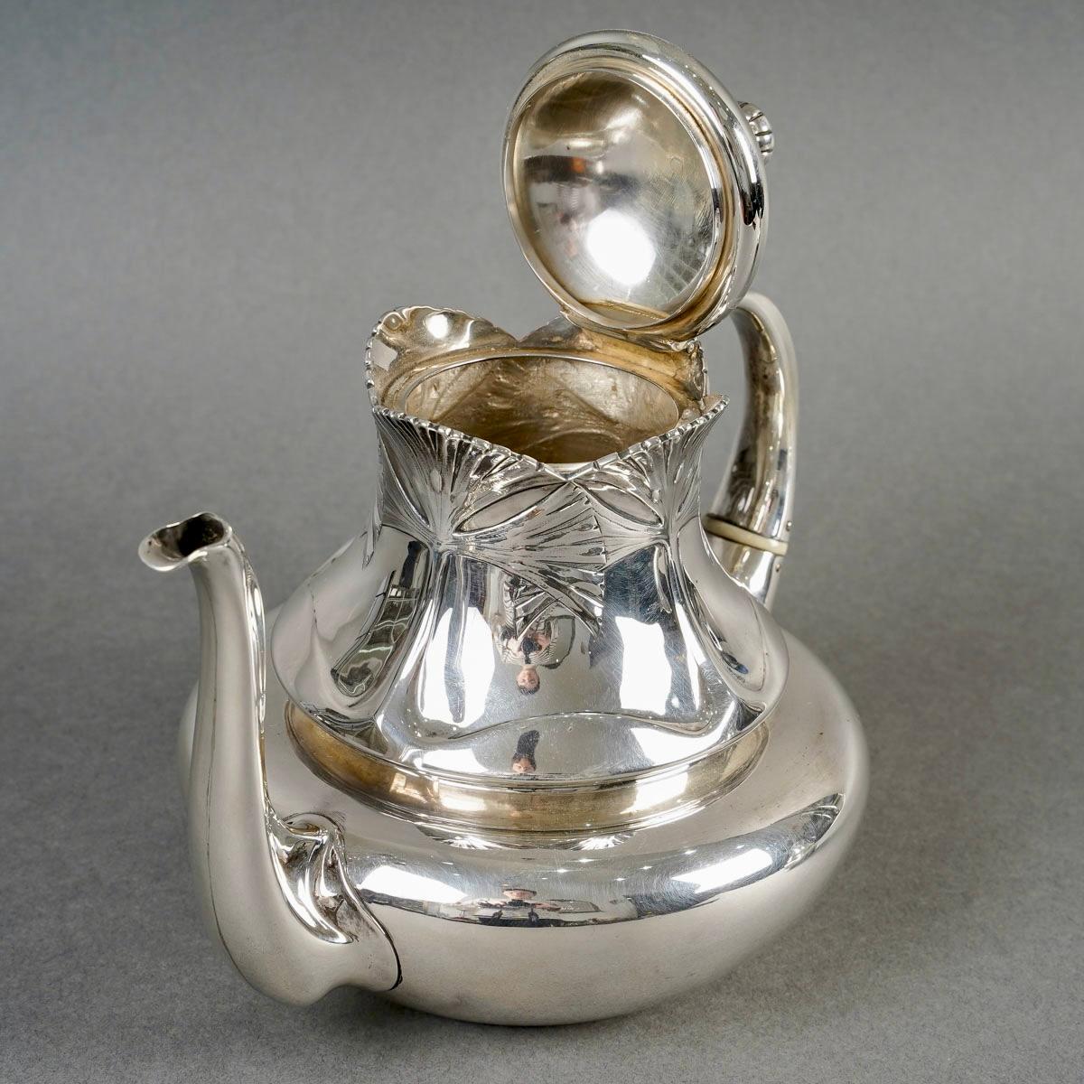 1900 Alphonse Debain - Set da tè e caffè in stile liberty A. Silver in vendita 3