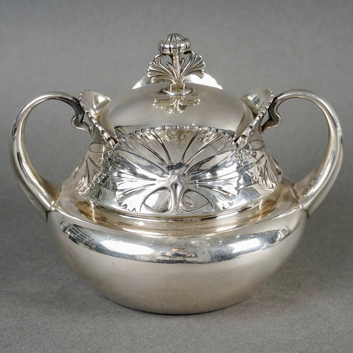 1900 Alphonse Debain - Set da tè e caffè in stile liberty A. Silver in vendita 5