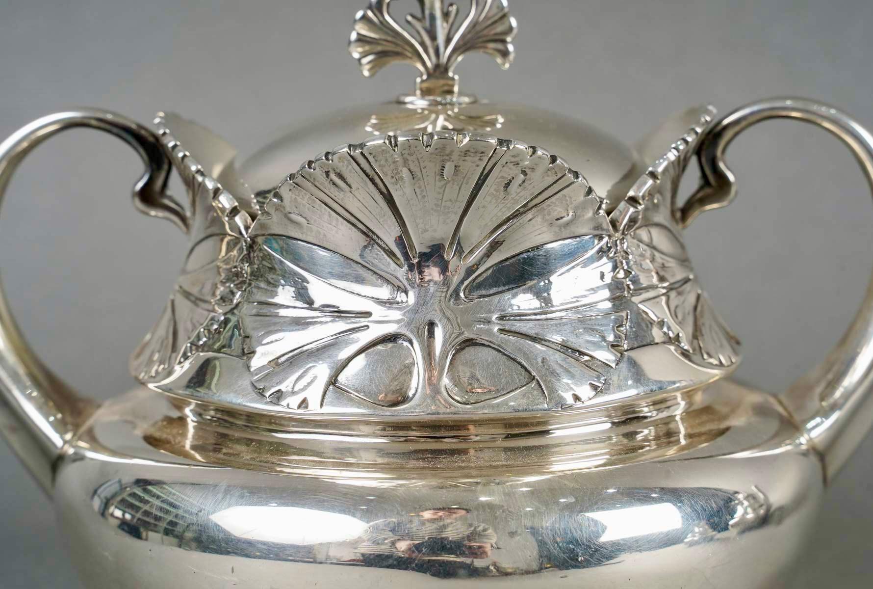 1900 Alphonse Debain - Set da tè e caffè in stile liberty A. Silver in vendita 6