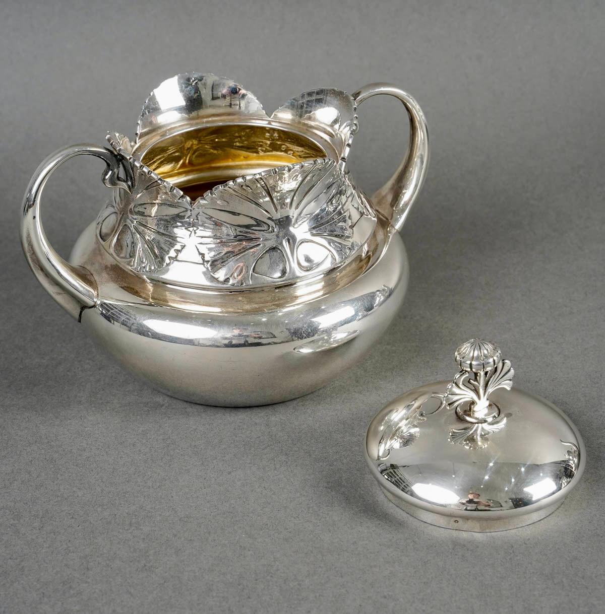 1900 Alphonse Debain - Set da tè e caffè in stile liberty A. Silver in vendita 7