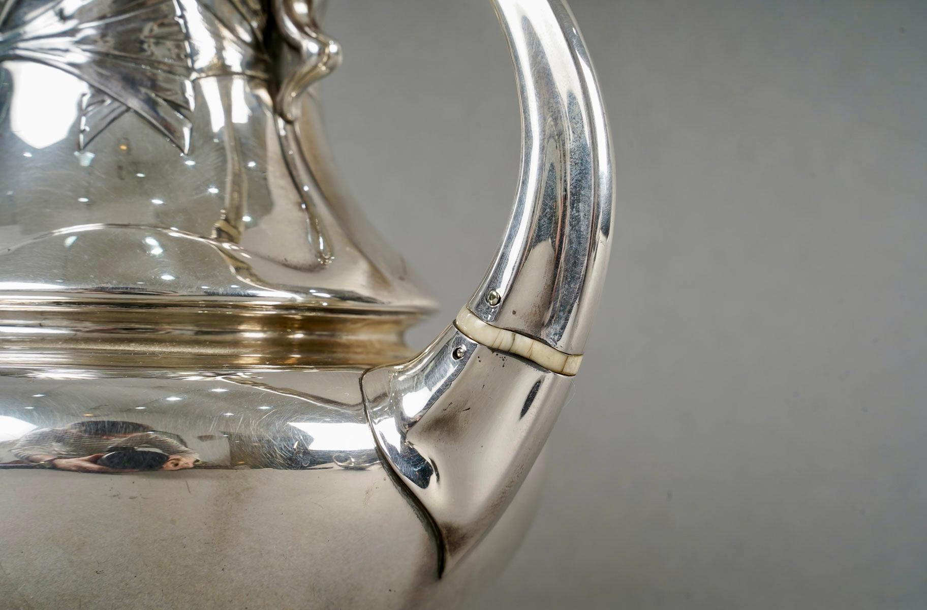 1900 Alphonse Debain - Set da tè e caffè in stile liberty A. Silver in vendita 12