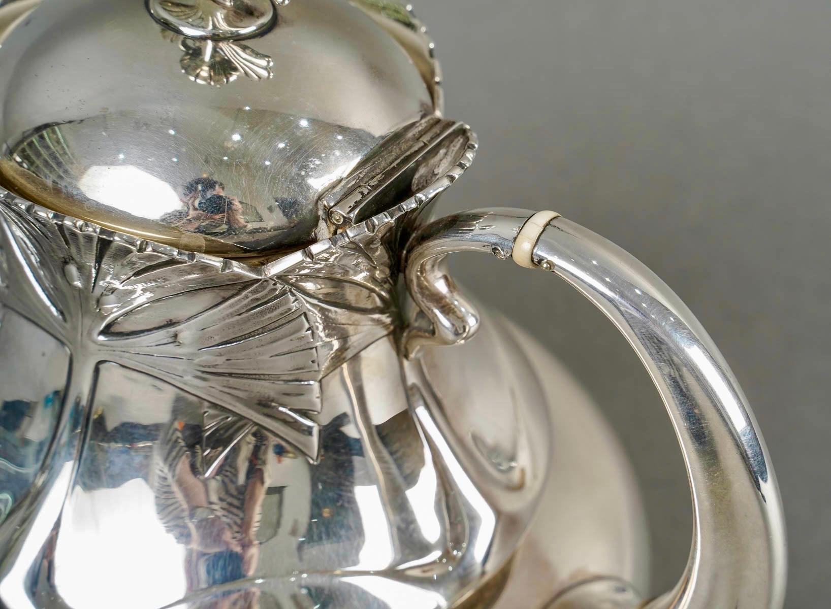 1900 Alphonse Debain - Set da tè e caffè in stile liberty A. Silver in vendita 13