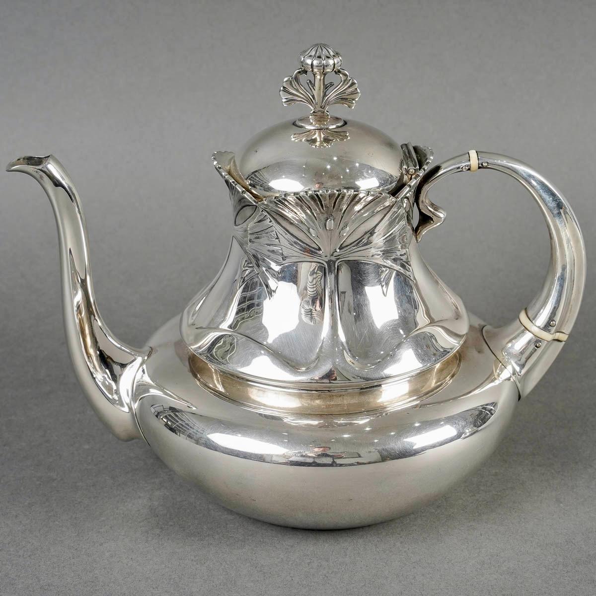 Argento 925 1900 Alphonse Debain - Set da tè e caffè in stile liberty A. Silver in vendita