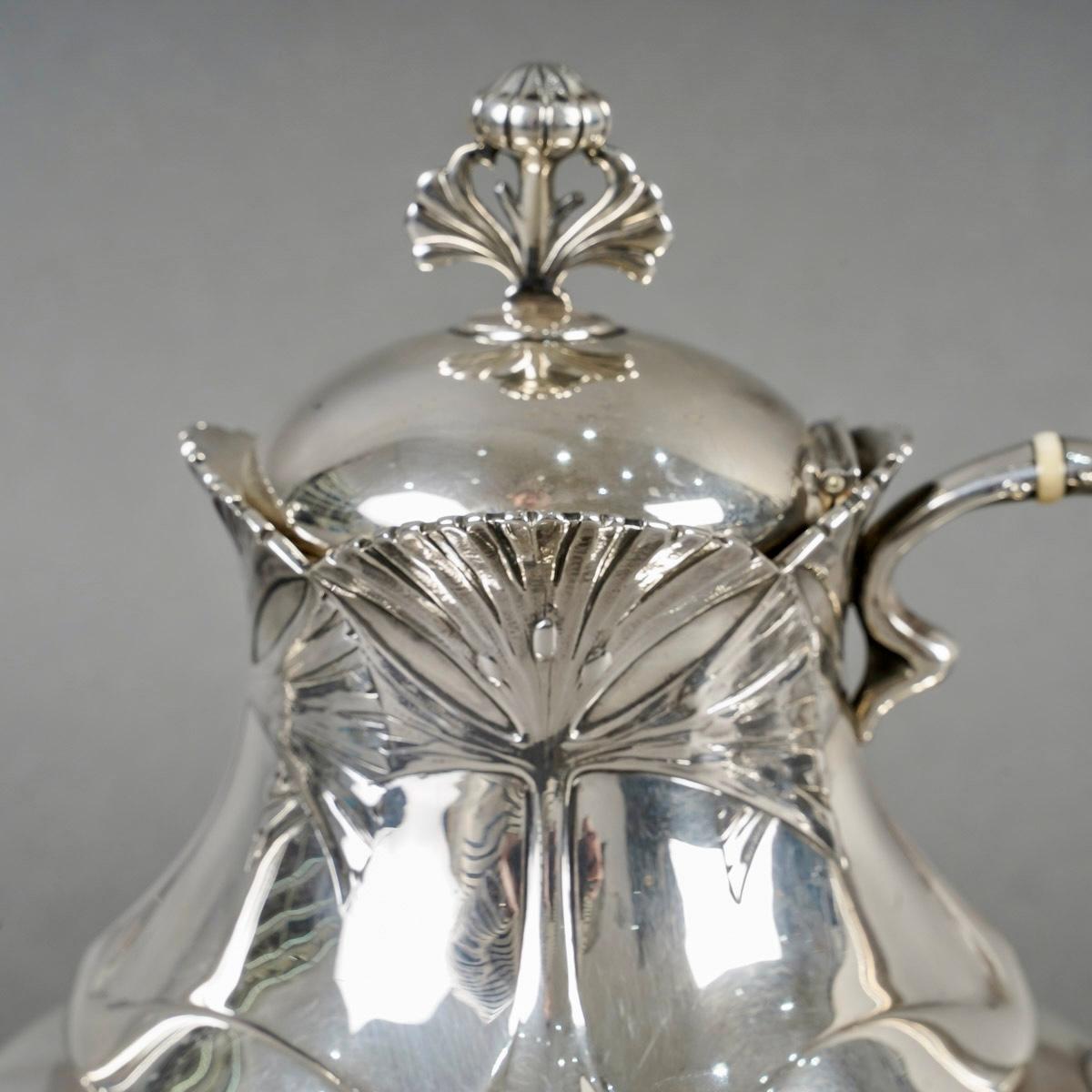 1900 Alphonse Debain - Set da tè e caffè in stile liberty A. Silver in vendita 1