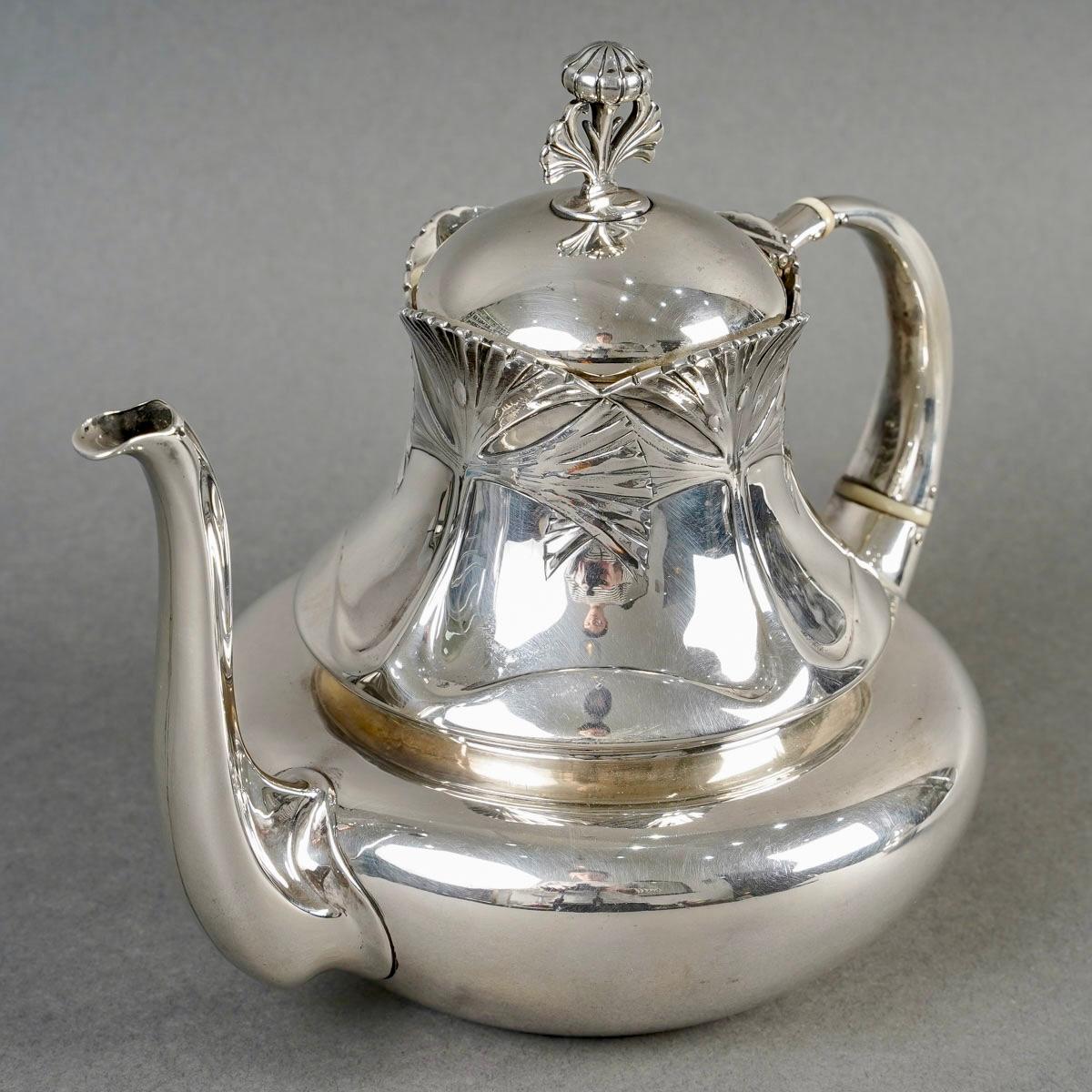 1900 Alphonse Debain - Set da tè e caffè in stile liberty A. Silver in vendita 2