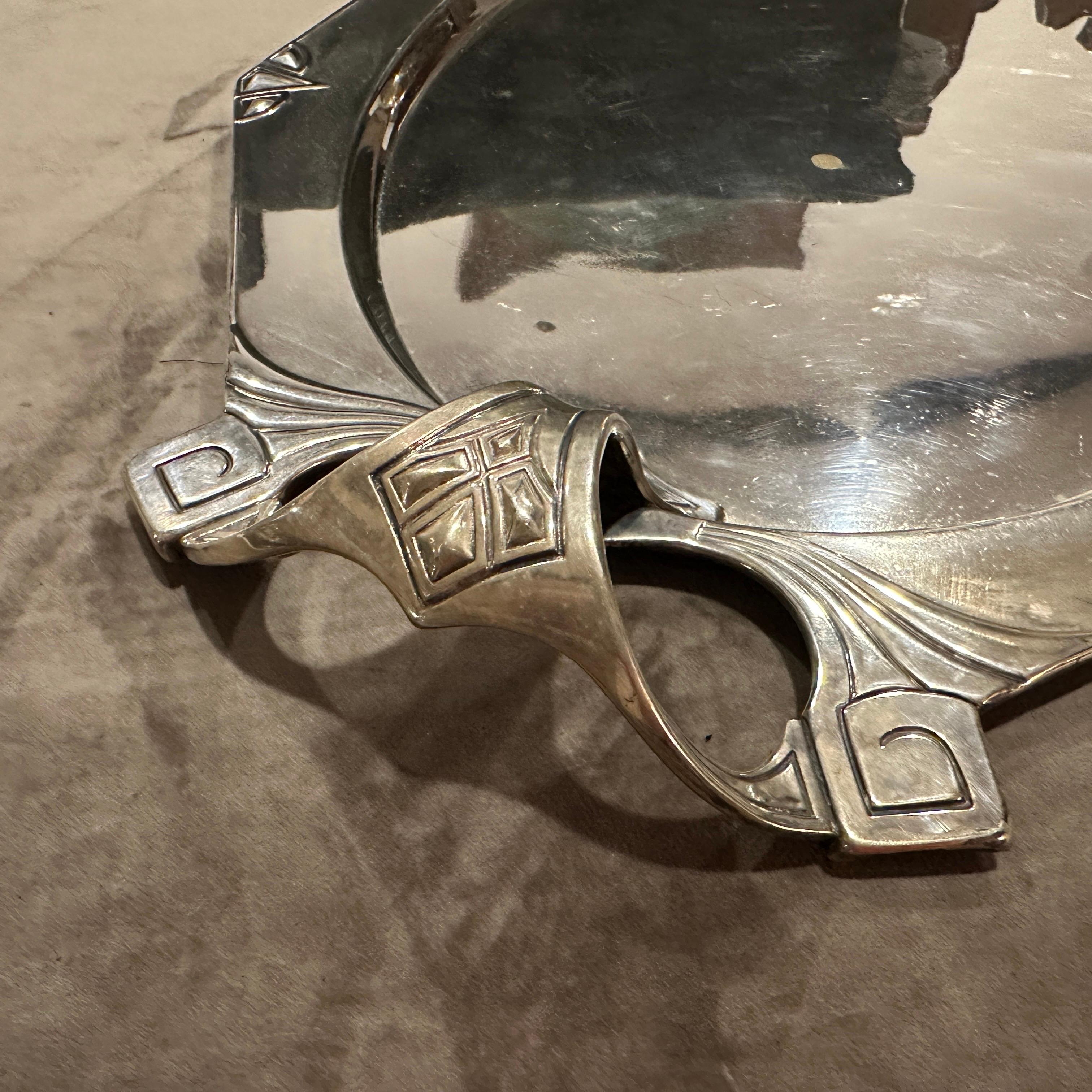 1900 Amazing Judgenstil Silver Plated Tray by Albert Kohler for W.M.F. For Sale 6