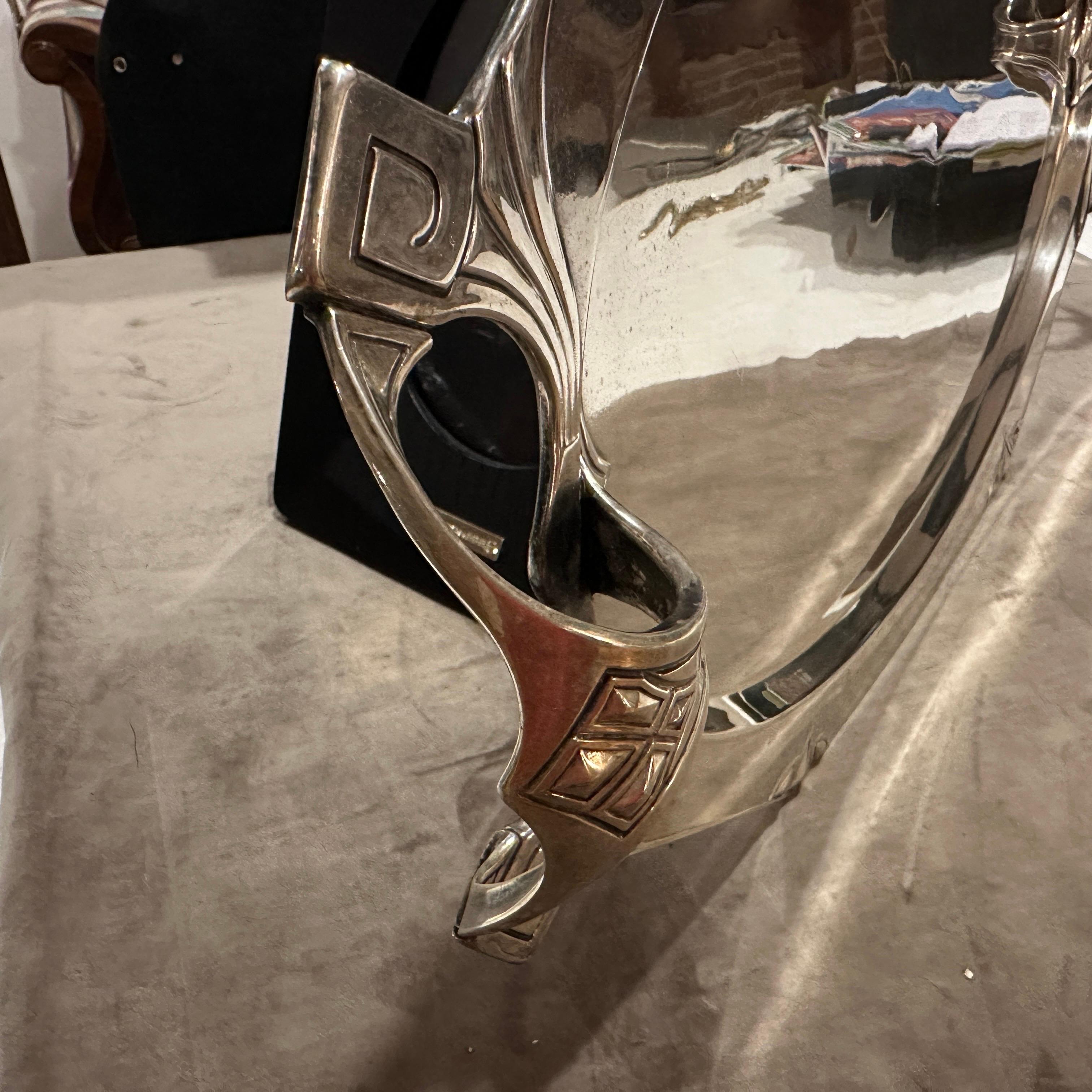 1900 Amazing Judgenstil Silver Plated Tray by Albert Kohler for W.M.F. For Sale 8