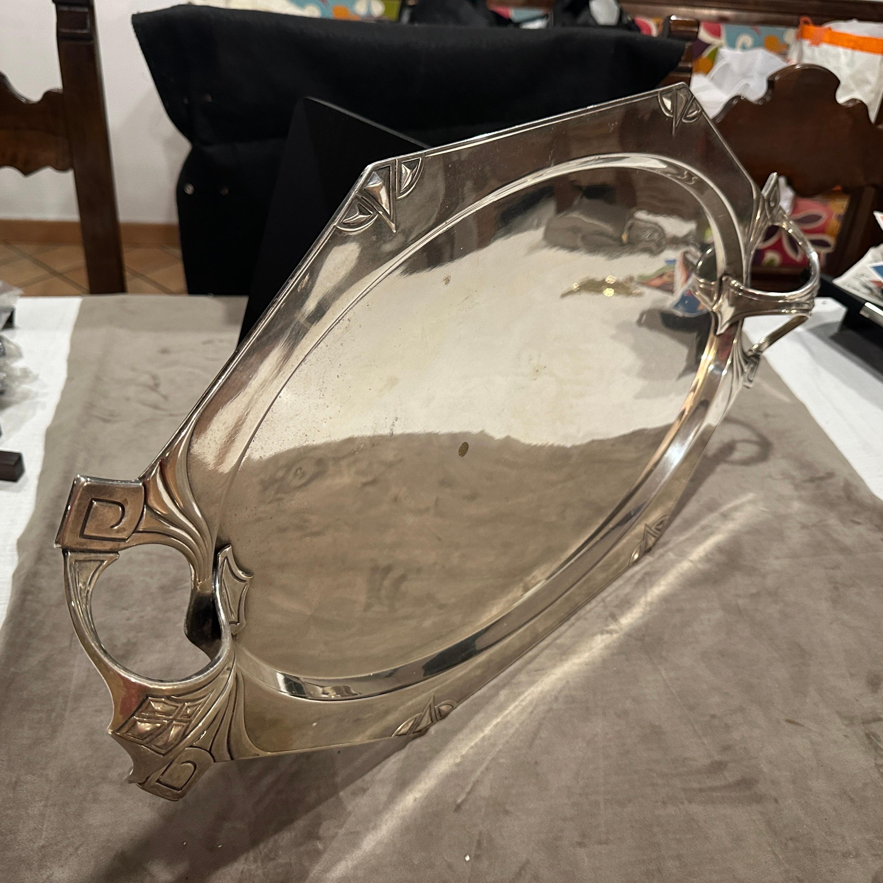 1900 Amazing Judgenstil Silver Plated Tray by Albert Kohler for W.M.F. For Sale 9