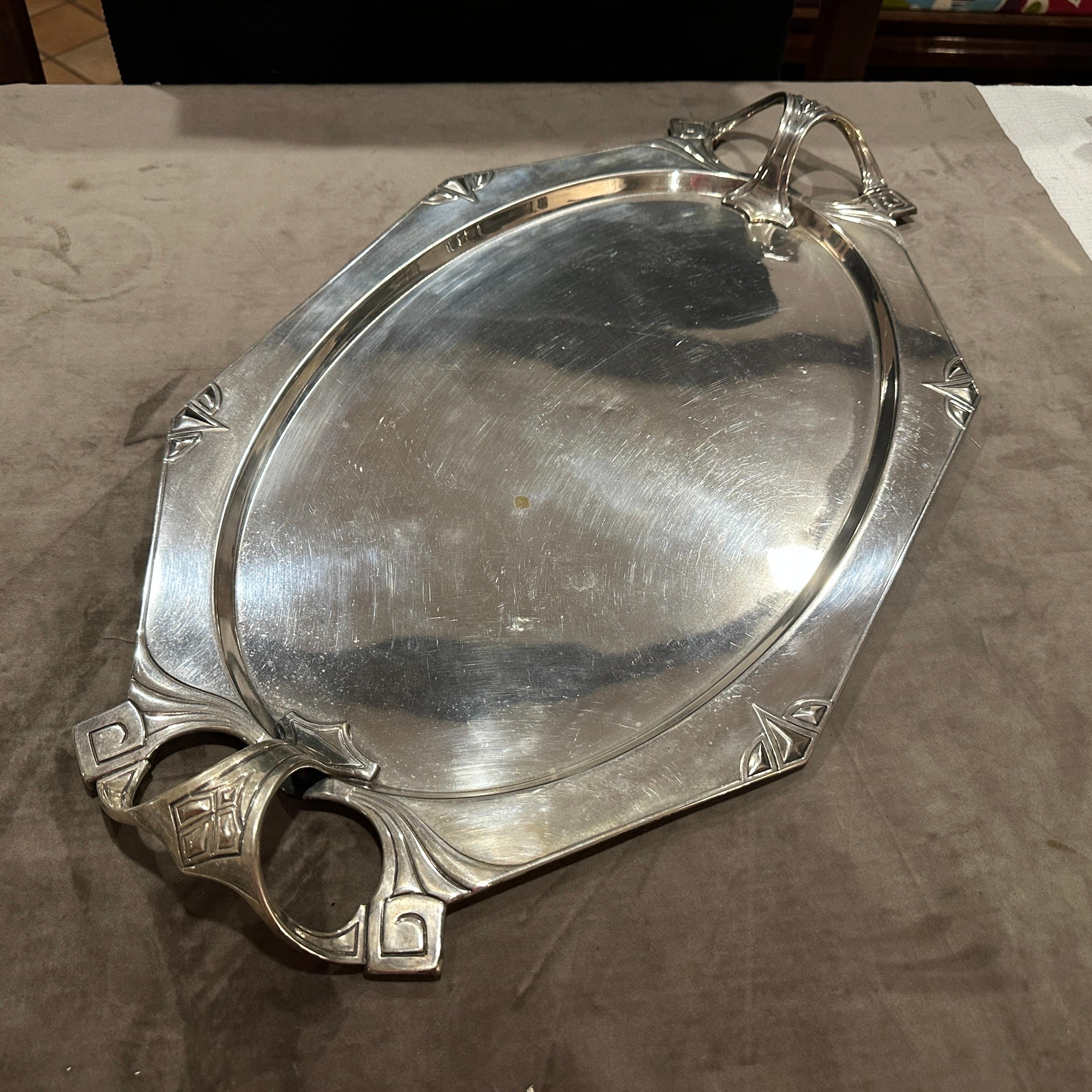 1900 Amazing Judgenstil Silver Plated Tray by Albert Kohler for W.M.F. For Sale 11