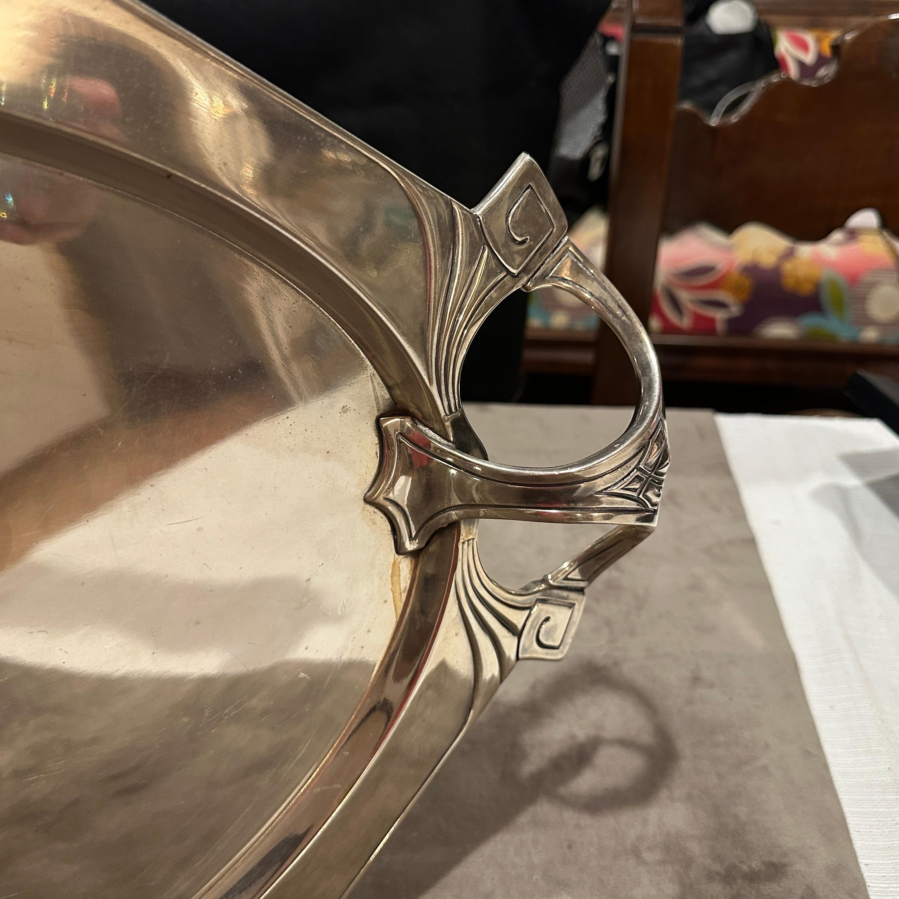 1900 Amazing Judgenstil Silver Plated Tray by Albert Kohler for W.M.F. For Sale 2