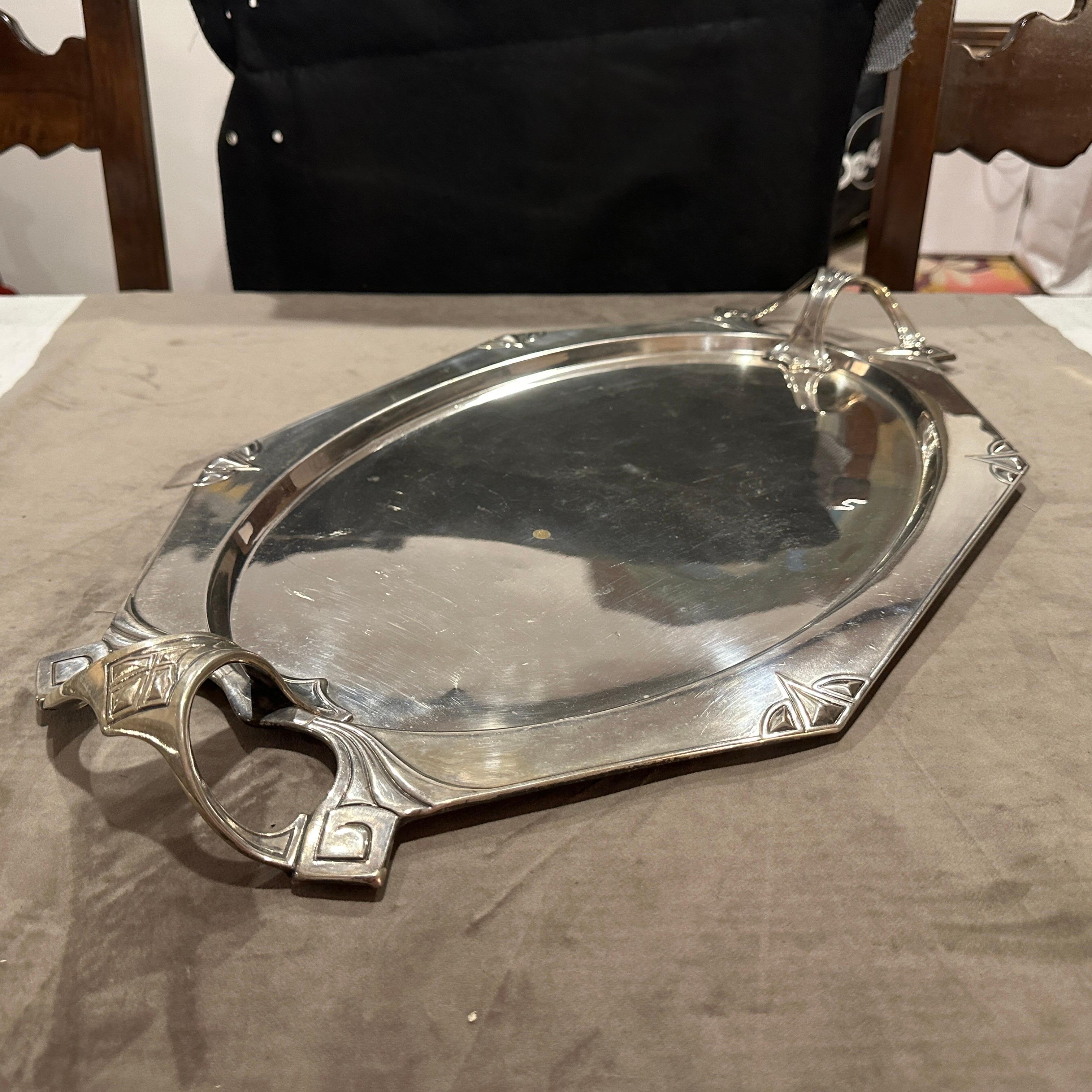 1900 Amazing Judgenstil Silver Plated Tray by Albert Kohler for W.M.F. For Sale 5