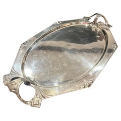 Antique 1900 Amazing Judgenstil Silver Plated Tray by Albert Kohler for W.M.F.