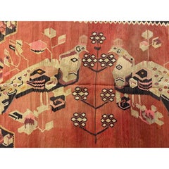 1900 Animal Style Design Flat Weave Kilim Rug