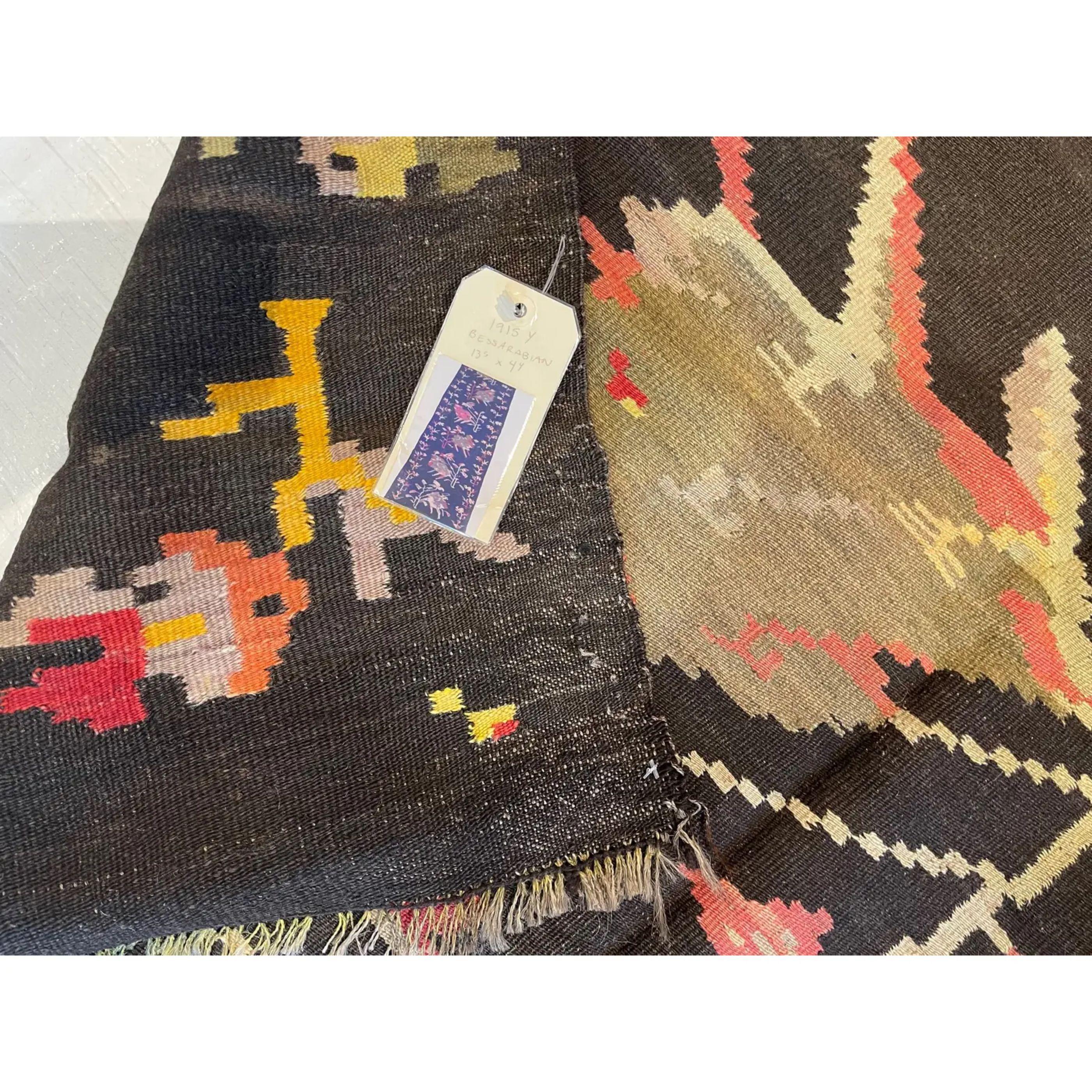 1900 Antique Bessarabian Kilim Rug In Good Condition For Sale In Los Angeles, US