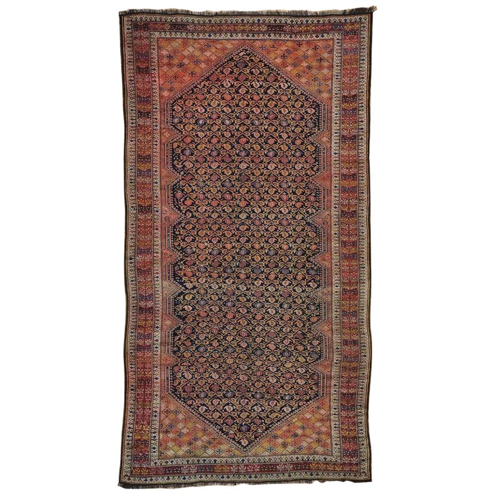 1900 Antique Caucasian Hand Knotted Rug Wide and Long Gallery Rug