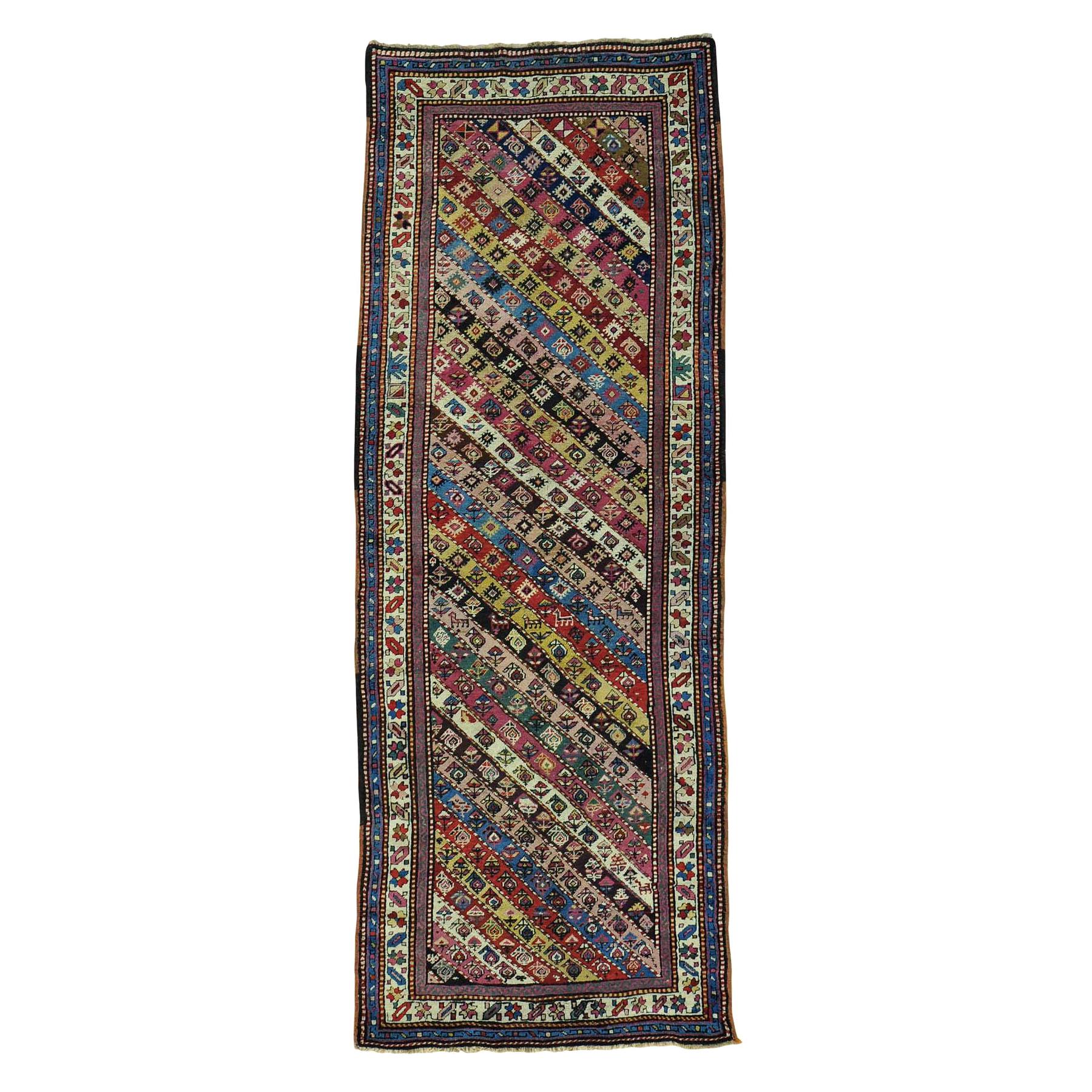 1900 Antique Caucasian Runner Rug