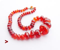 1900 Antique Danish Faceted Natural Amber Honey Cognac Necklace 58 /85gr