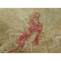 Antiker französischer Aubusson-Wandteppich aus dem Jahr 1900 1'11" X 3'8"