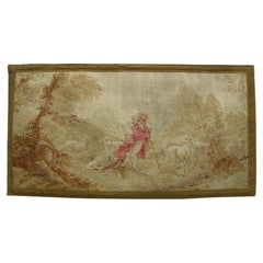 1900 Antique French Aubusson Tapestry 1'11" X 3'8"