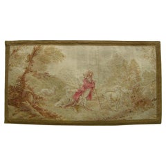 Antiker französischer Aubusson-Wandteppich aus dem Jahr 1900 1'11" X 3'8"