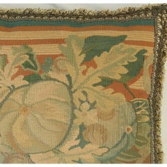 1900 Antique French Aubusson Tapestry Pillow - 17'' X 17''
