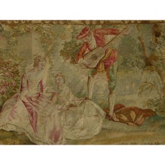 1900 Antique French Tapiz 5'4" X 5'2" (tapiz francés antiguo)