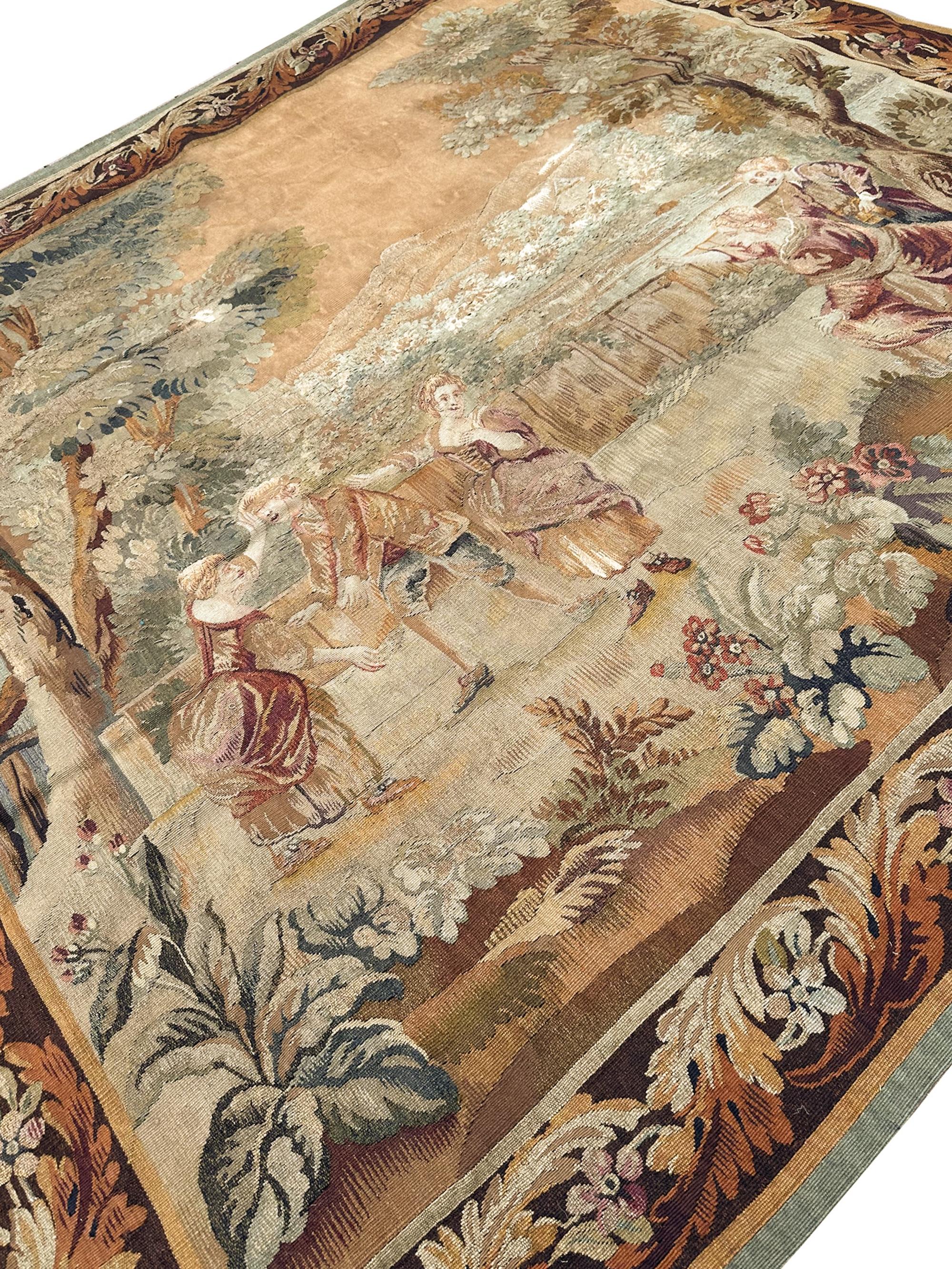 1900 Antique French Tapiz Lana y Seda Juego 7x7 Cuadrado 196cm x 201cm en venta 6