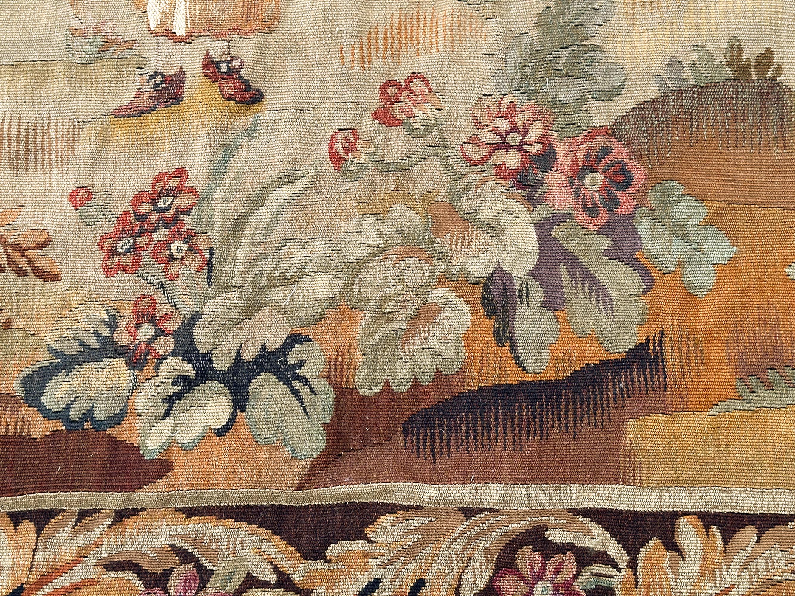 1900 Antique French Tapiz Lana y Seda Juego 7x7 Cuadrado 196cm x 201cm Francés en venta