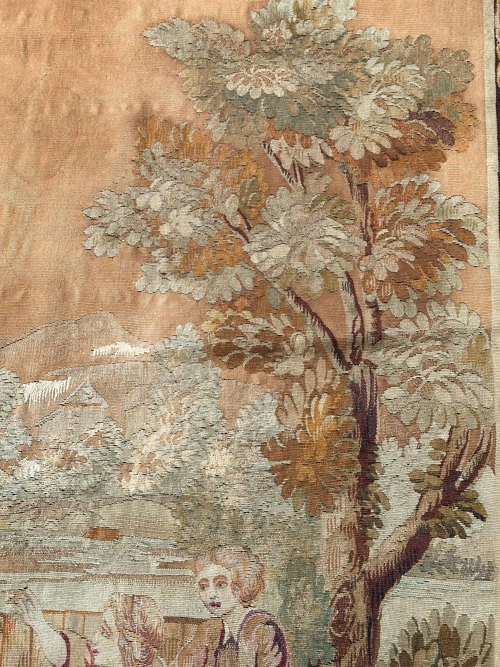 1900 Antique French Tapiz Lana y Seda Juego 7x7 Cuadrado 196cm x 201cm en venta 2