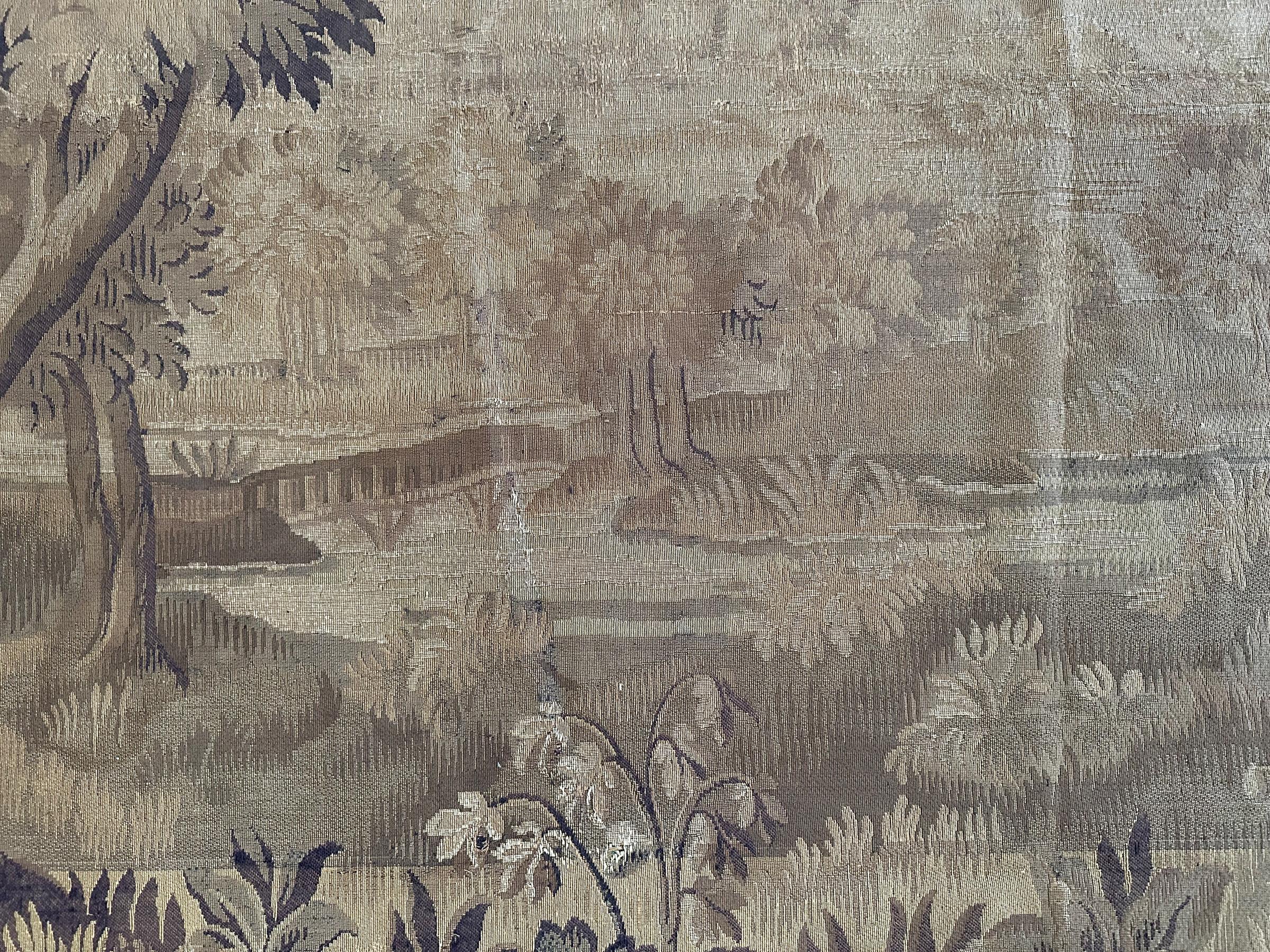 Early 20th Century 1900 Antique French Tapestry Wool Silk Large Oversize Tapestry 7x10 224x295cm